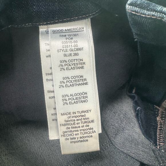 Good American Good Legs Crop Jeans Skinny Dark Wash Stretch Mid Rise 2/26 - Picture 8 of 9